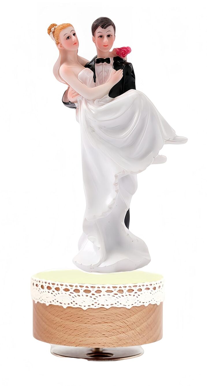8974 Elegant Rotating Mr & Mrs Music Box - Bride & Groom Figurine Musical